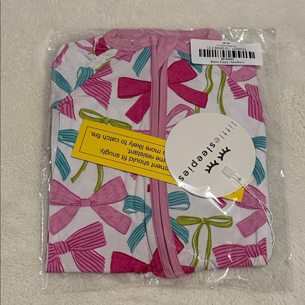 Little Sleepies Bow Zippy - Newborn